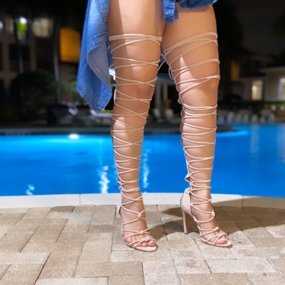 High Knee Gladiator Heels